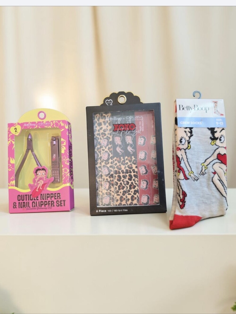NWT Betty Boop Nail Clipper/Nail File And Socks